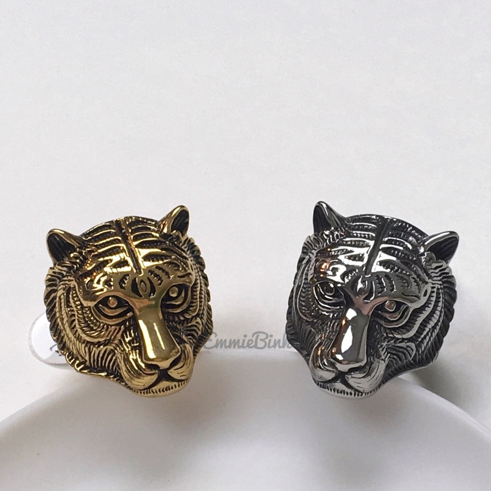 New FP Gold Plated Tiger Statement Ring ~ Silver or Bronze Clemson LSU Auburn - Picture 12 of 16